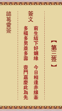 诸葛神签第3签详解