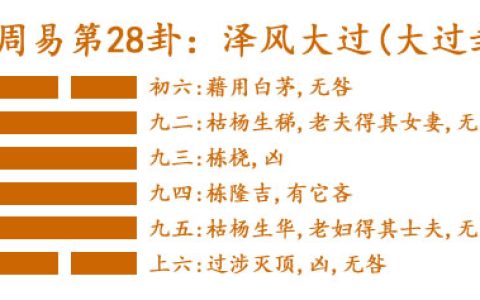 易经第二十八卦泽风大过卦详解