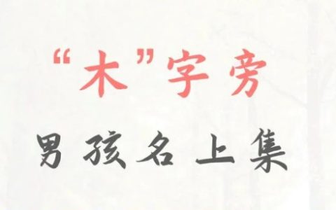 带木字旁的字男孩名字