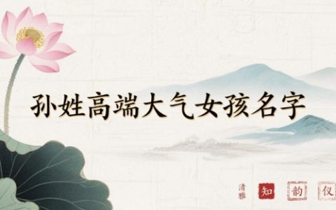 孙姓高端大气女孩名字