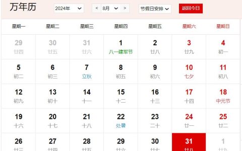 2024年8月31日是黄道吉日吗 2024年8月31日日子好不好
