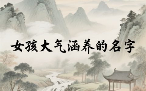 女孩大气涵养的名字