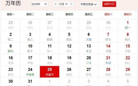 2024年12月25日是什么日子 每年12月25日是什么节日