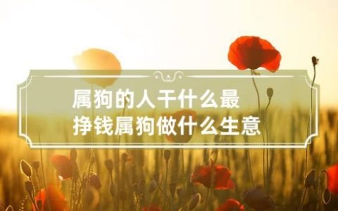 属狗人做什么行业发财