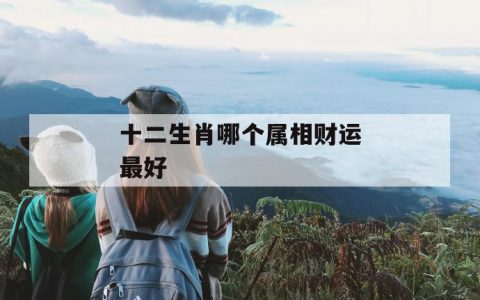 十二生肖哪个财运最好