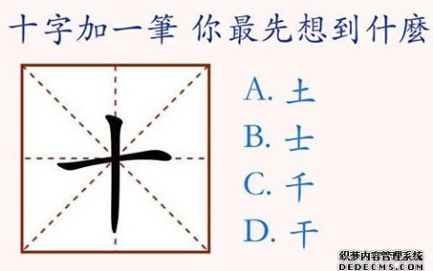 在“十”字上加一笔，你最先想到什么字
