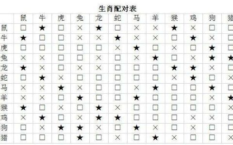 十二生肖夫妻相生相克查询表