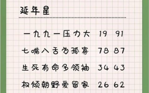 数字能量之延年星的含义和特征