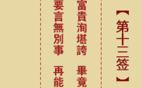 诸葛神签第13签解签详解