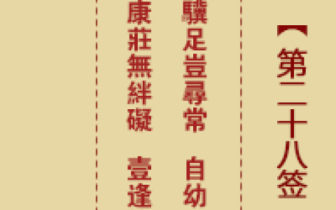 诸葛神签28签解签 诸葛神签第28签在线解签