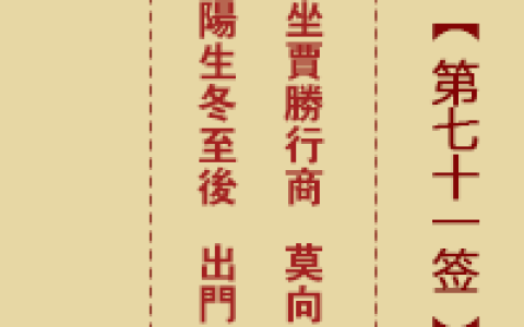 诸葛神签71签解签 诸葛神签第71签在线解签