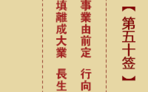 诸葛神签第50签解签详解