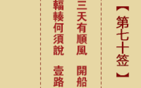 诸葛神签70签全解