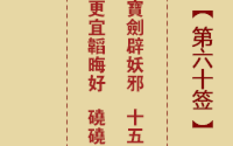 诸葛神签60签详细全解
