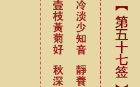 诸葛神签57签详解