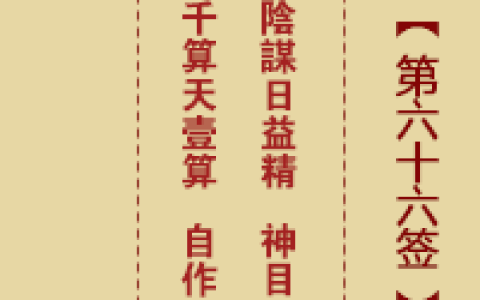诸葛神签66签详细全解
