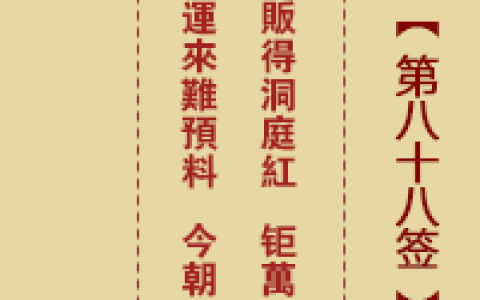 诸葛神签第88签详解