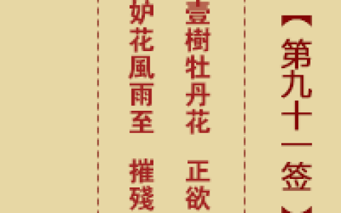 诸葛神签第91签详解